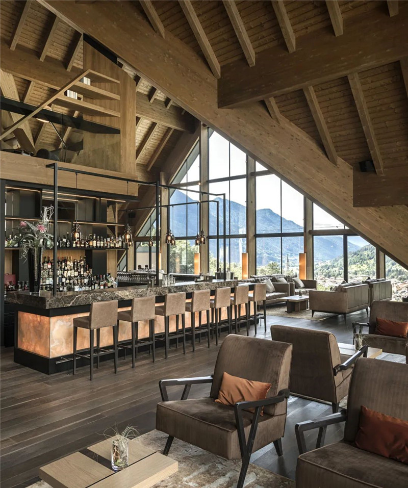 酒店餐廳酒吧設(shè)計-當(dāng)代奢華風(fēng)Lefay Resort＆SPA Dolomiti設(shè)計賞析