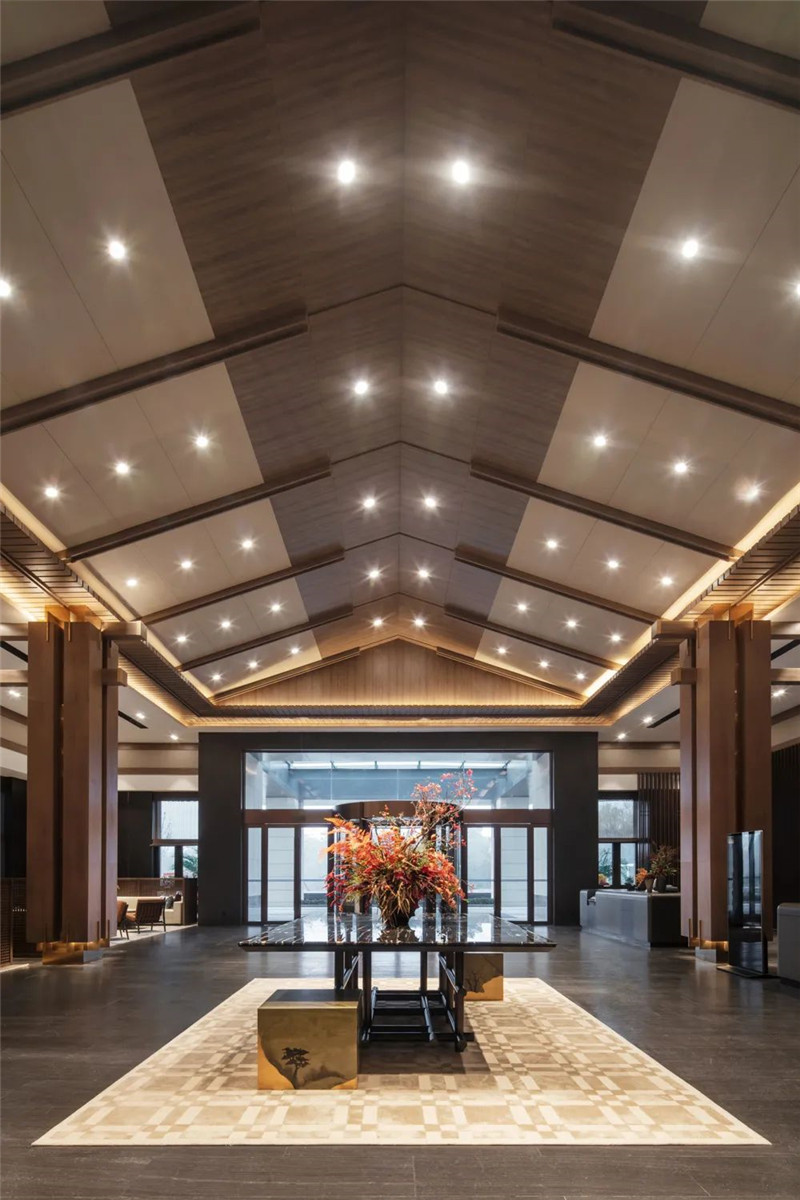 大堂設(shè)計(jì)-濰坊桂水逸扉新中式五星級(jí)酒店設(shè)計(jì)案例